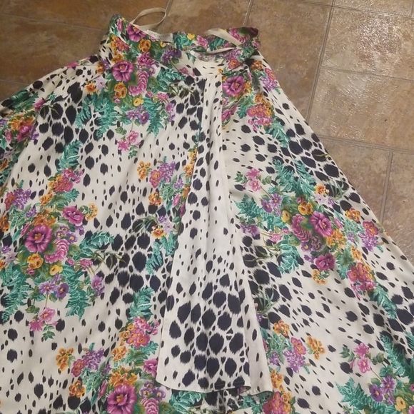 Vintage 80s Michi Moon for Sanyo floral skirt 4 - Picture 5 of 6